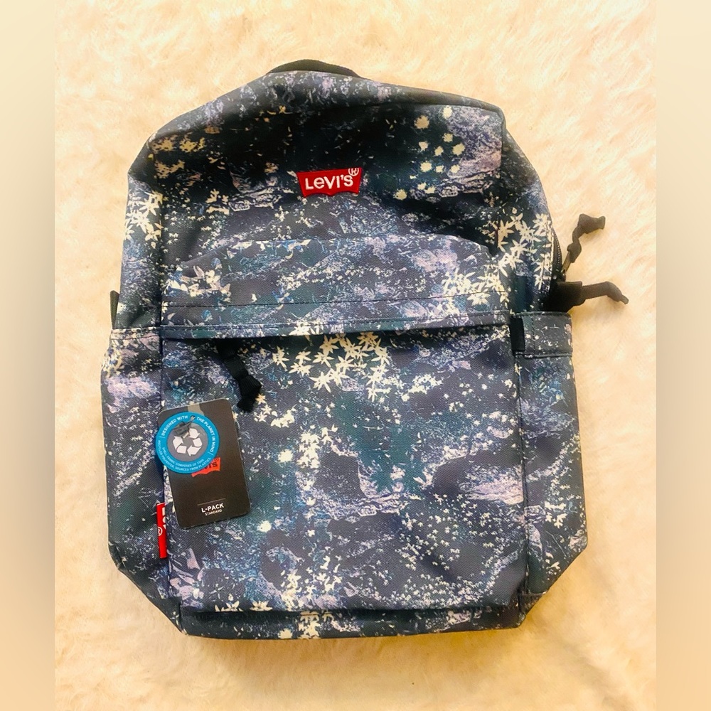 Levis Standard Blue Abstract Print Book Bag NWT